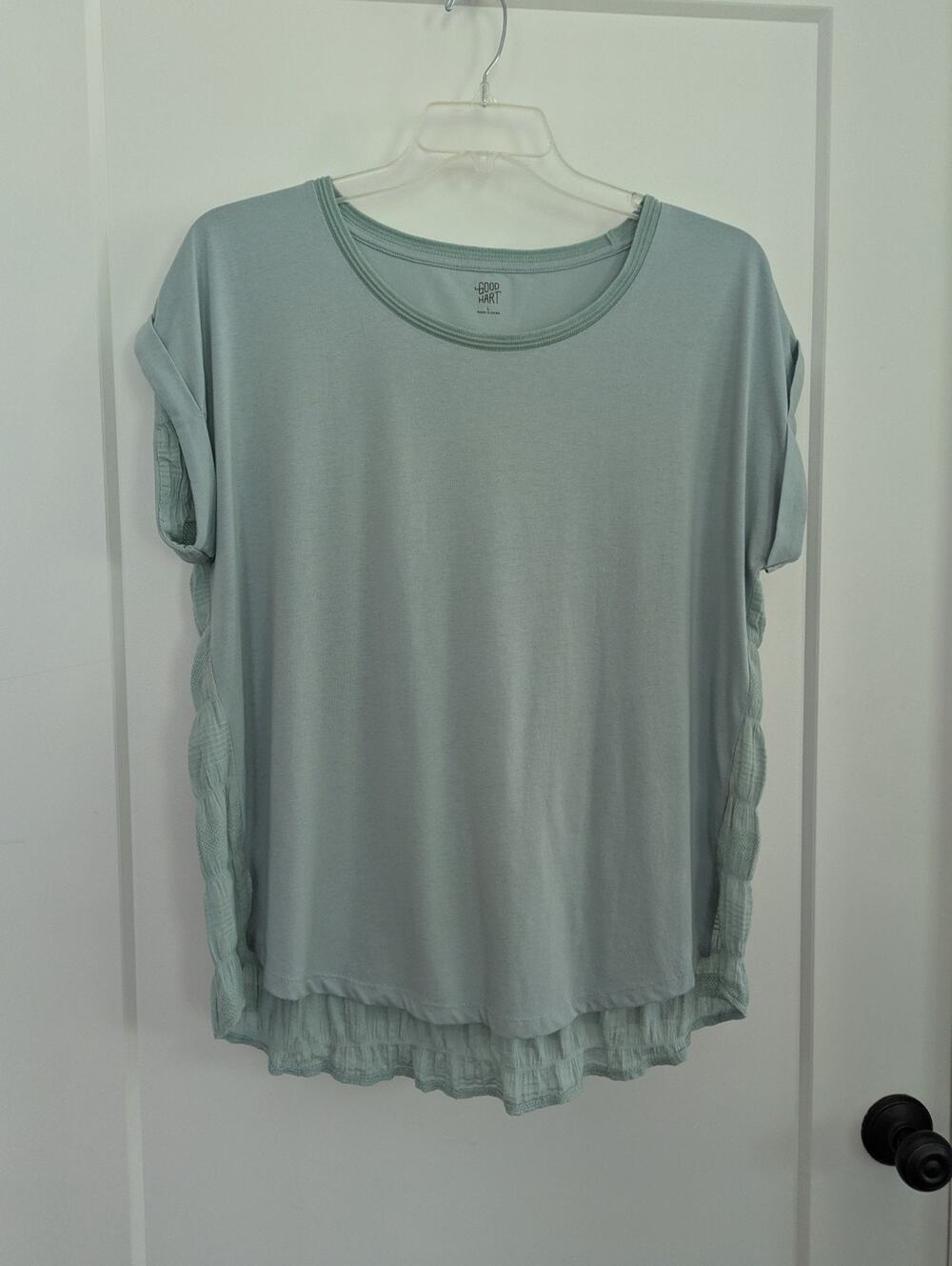 Good Hart Matilda Jane Large Mint Green Knit Short Sleeve Top Gauze